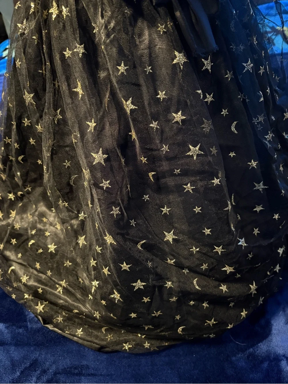 Girls Black Star Mesh Witchy Party Dress
